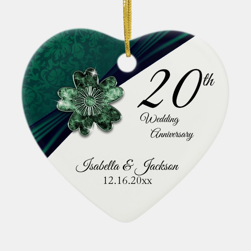 20Th Green Emerald Wedding Anniversary Ceramic Ornament