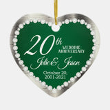 20Th Wedding Anniversary Silver Ceramic Ornament