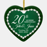 20Th Wedding Anniversary    Emerald And Silver Ceramic Ornament