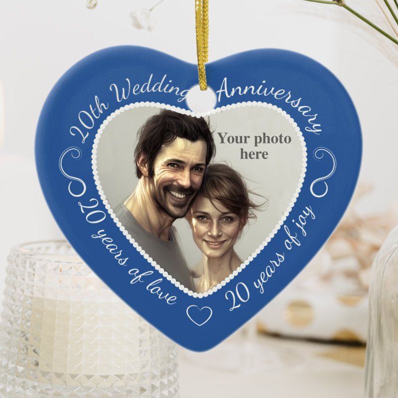 20Th Wedding Anniversary Photo Ceramic Ornament