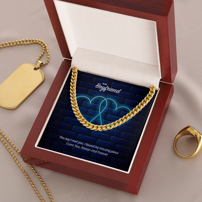 To My Boyfriend Cuban Link Chain Necklace