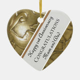 21St Wedding Anniversary Brass Design Ceramic Ornament