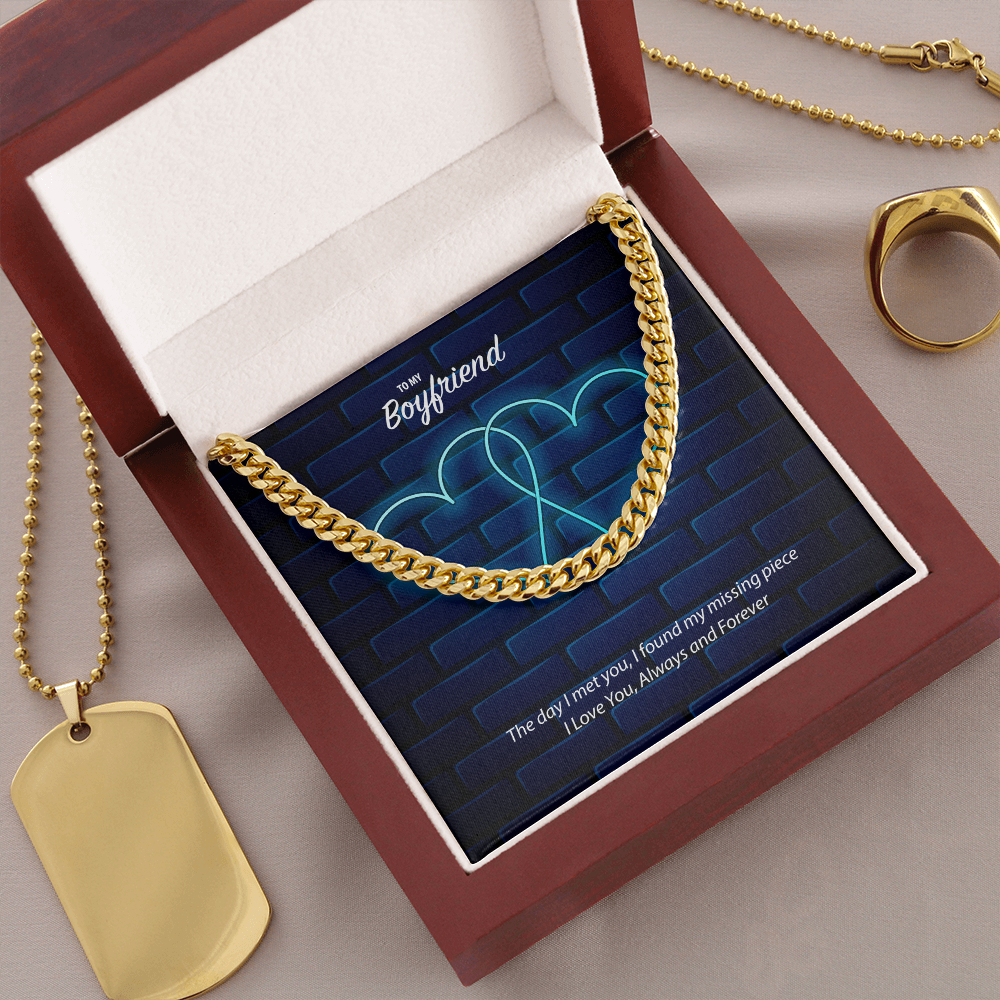 To My Boyfriend Cuban Link Chain Necklace