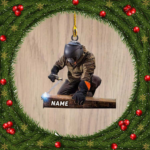 Ornament - Personalized Welder Name Custom Shaped Ornament, Custom Shaped Flat Ornament Christmas, Christmas Decor