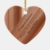 22Nd Wedding Anniversary Copper  Ceramic Ornament