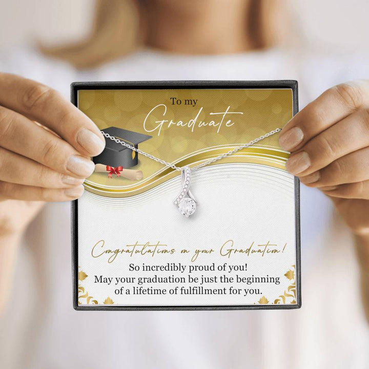 Graduation Necklace Gift - So Incredibly proud of you - College, High School, Senior, Master Graduation Gift - Class of 2022 Alluring Beauty Necklace - LX036L