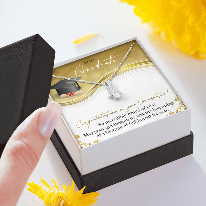 Graduation Necklace Gift - So Incredibly proud of you - College, High School, Senior, Master Graduation Gift - Class of 2022 Alluring Beauty Necklace - LX036L