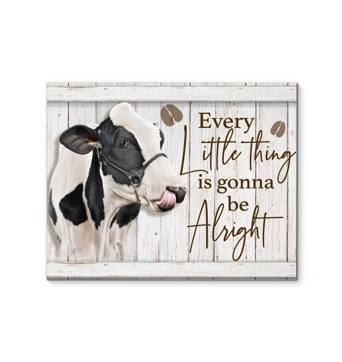 Cow Farm Everything gonna be alright Premium Canvas Wall Art, Wall Decor Visual Art