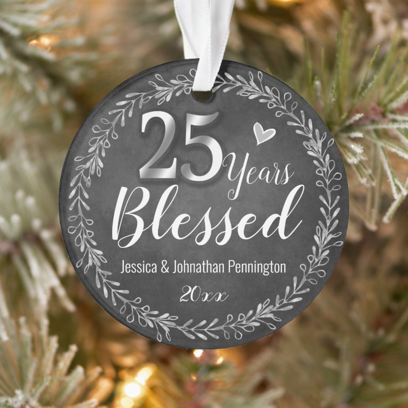 25 Years Blessed Wedding Anniversary Ornament