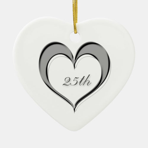25Th Anniversary Heart Ornament