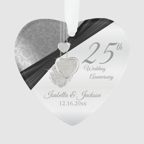 25Th Silver Wedding Anniversary Keepsake Ornament