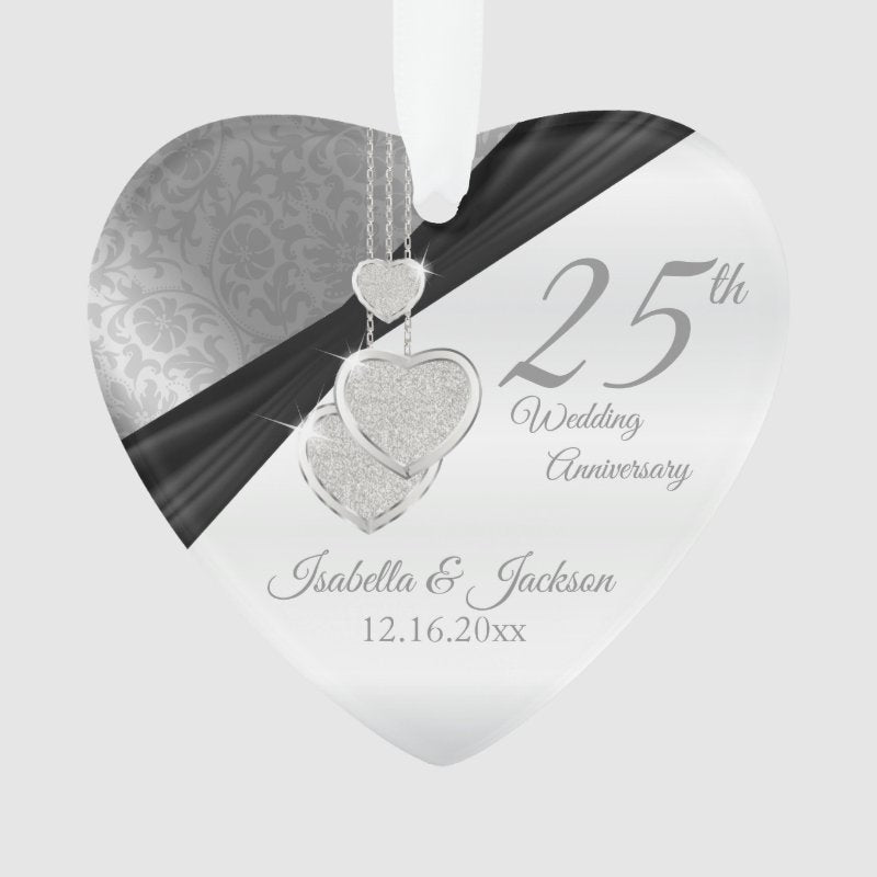 25Th Silver Wedding Anniversary Keepsake Ornament