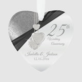 25Th Silver Wedding Anniversary Keepsake Ornament