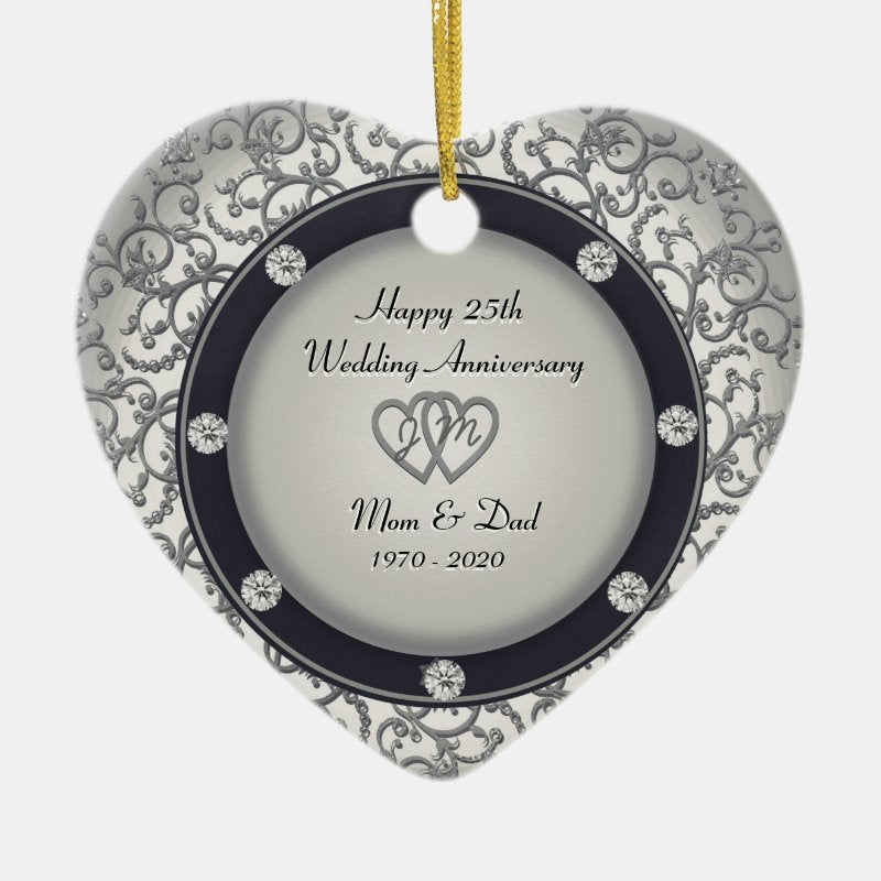 25Th Wedding Anniversary Ceramic Ornament