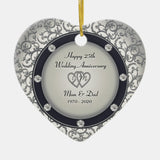 25Th Wedding Anniversary Ceramic Ornament