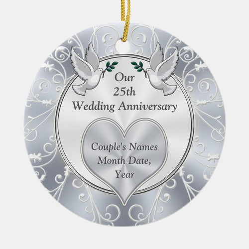 25Th Wedding Anniversary Christmas Ornament