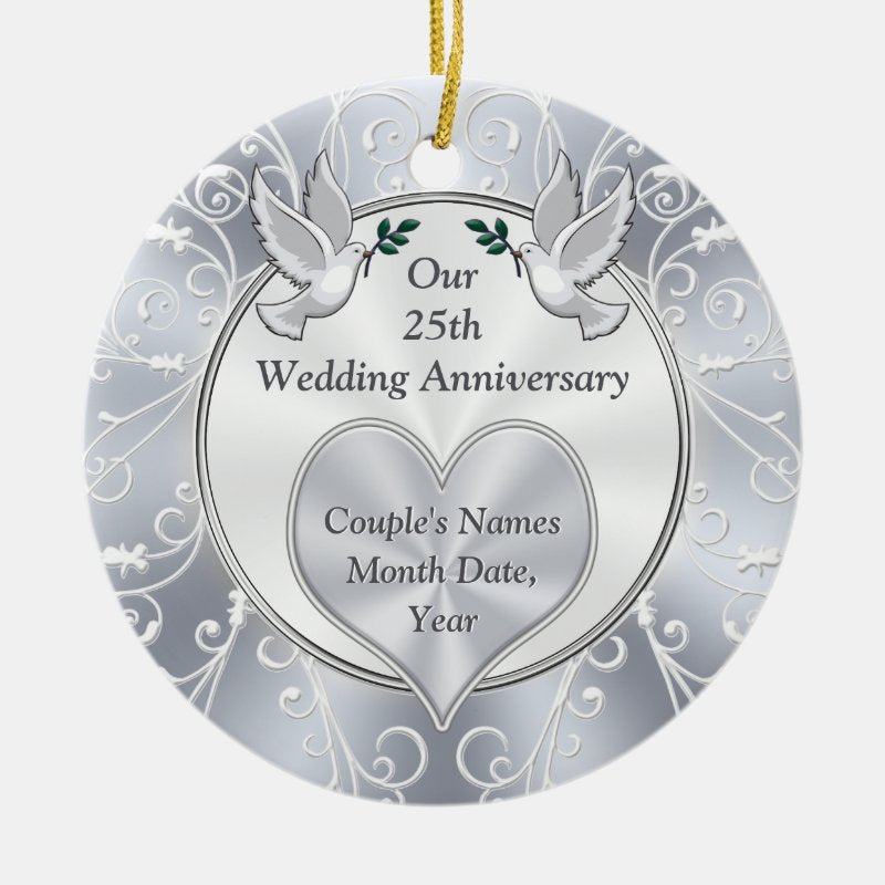 25Th Wedding Anniversary Christmas Ornament