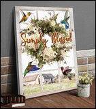 Simply Blessed Farmhouse Hummingbird Canvas Wall Art