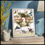 Simply Blessed Farmhouse Hummingbird Canvas Wall Art