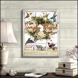 Simply Blessed Farmhouse Hummingbird Canvas Wall Art