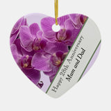 28Th Wedding Anniversary Editable Orchid Ceramic Ornament