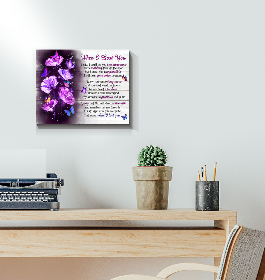 When I Lost You Butterfly Wall Art Canvas