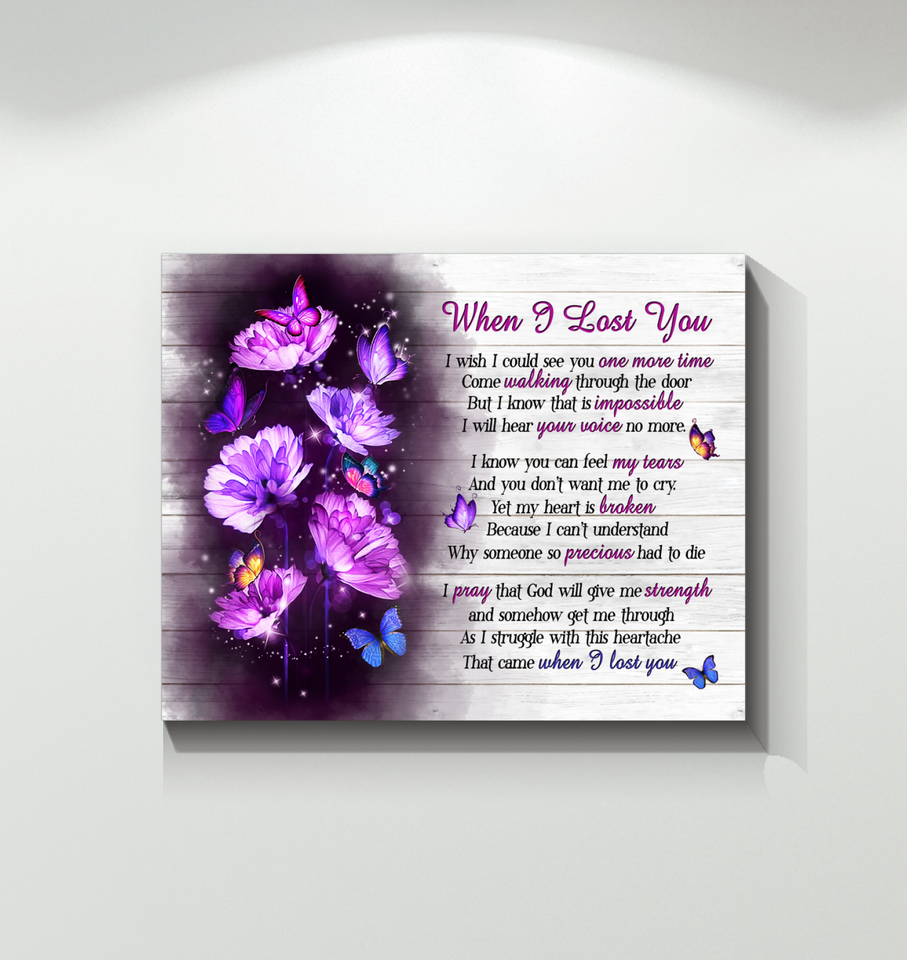 When I Lost You Butterfly Wall Art Canvas