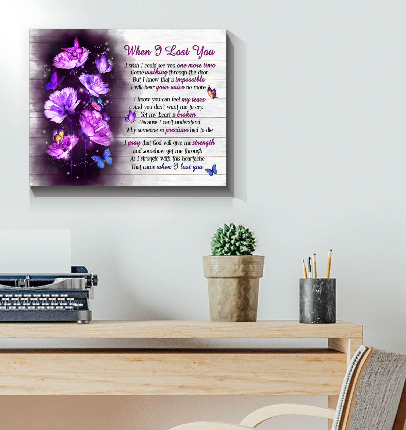 When I Lost You Butterfly Wall Art Canvas