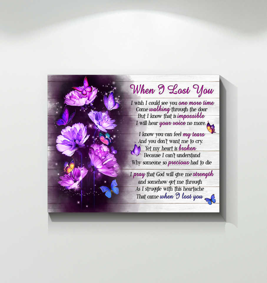 When I Lost You Butterfly Wall Art Canvas