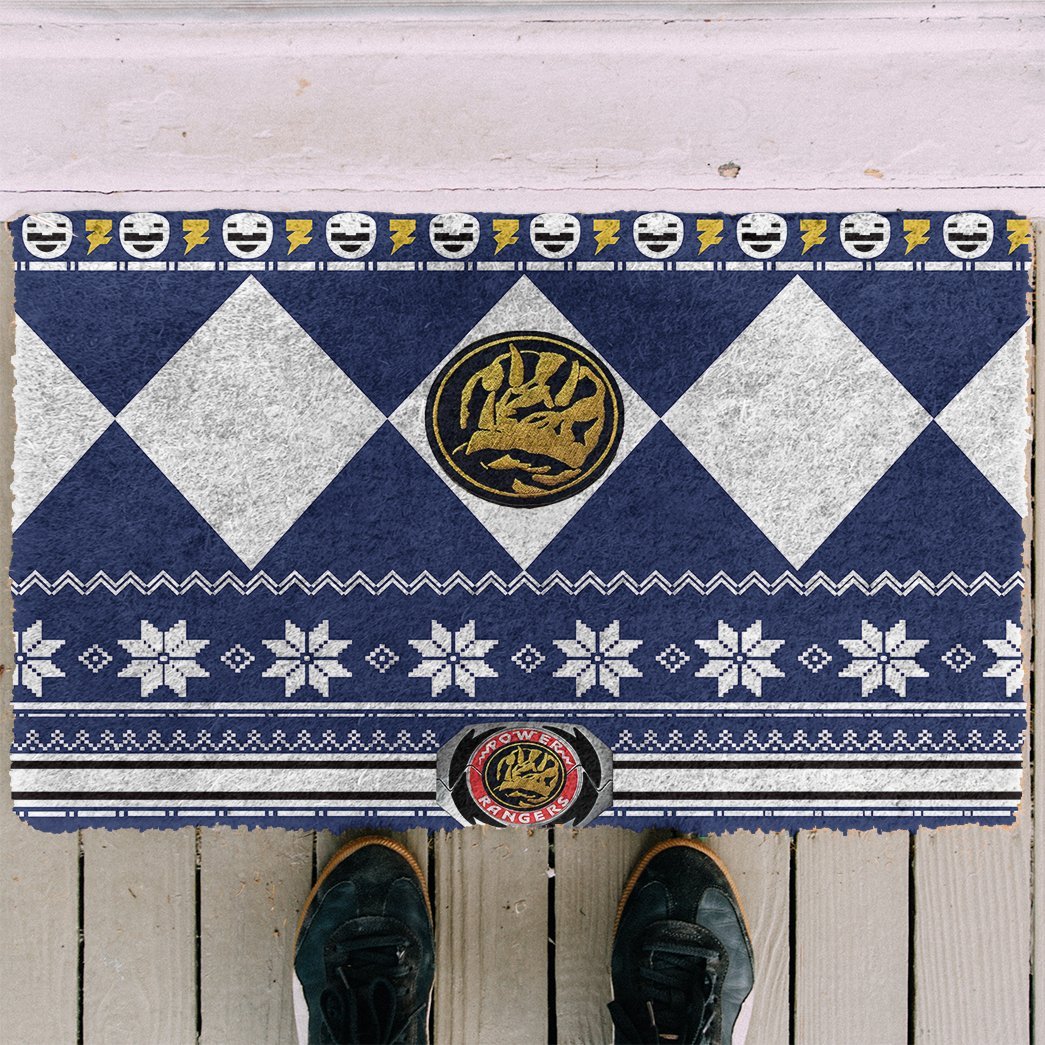 3D Power Ranger Ugly Blue Doormat