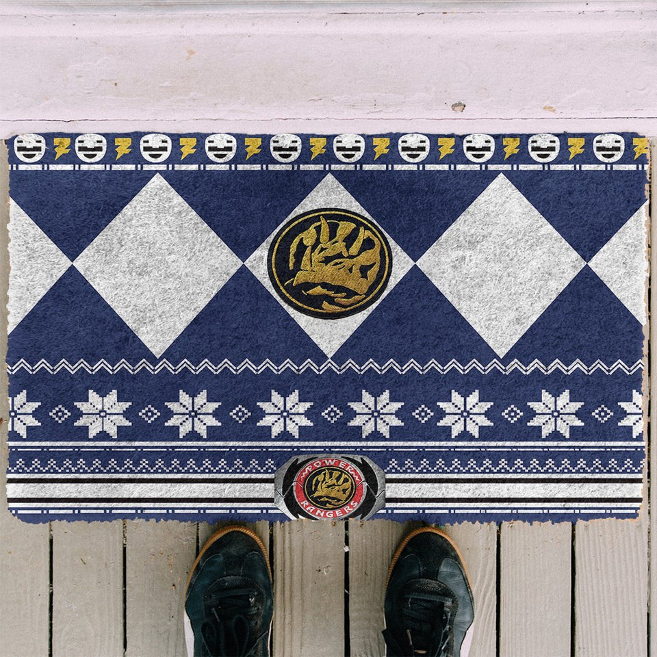 3D Power Ranger Ugly Blue Doormat