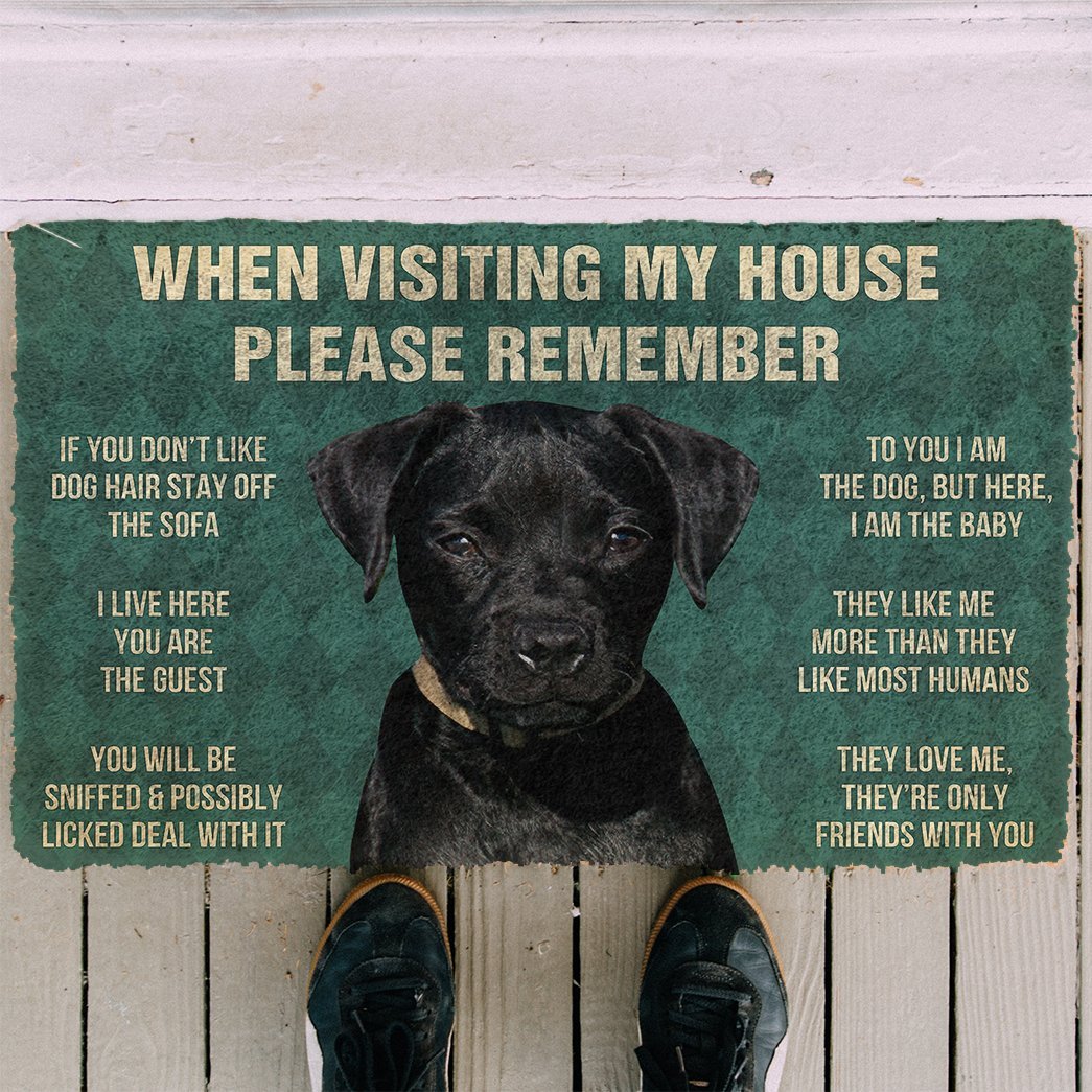 3D Please Remember Patterdale Terrier Dogs House Rules Doormat
