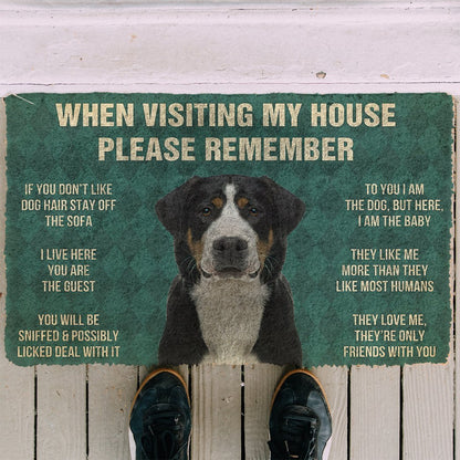 3D Please Remember Greater Swiss Mountain Dogs House Rules Doormat