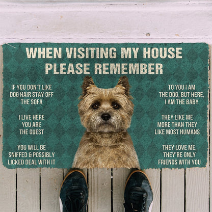 3D Please Remember Cairn Terrier Dogs House Rules Custom Doormat
