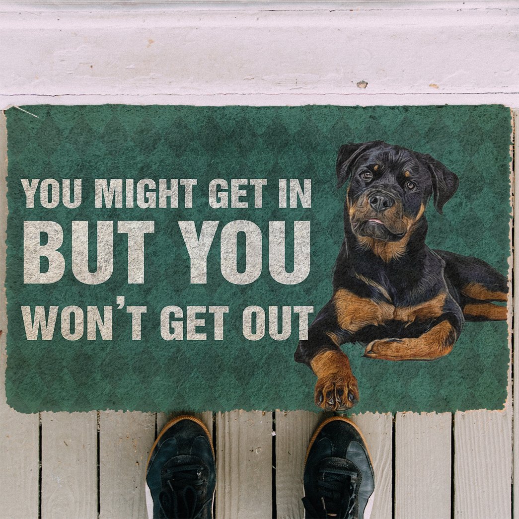 3D Rottweiler You won't get out Doormat
