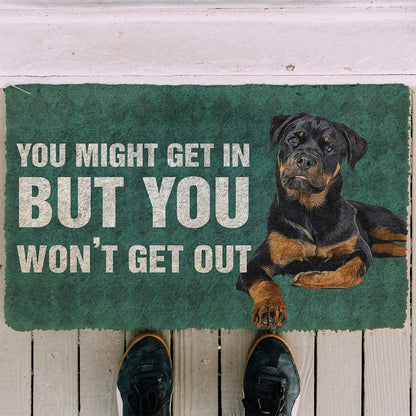 3D Rottweiler You won't get out Doormat