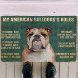 3D My American Bulldog's Rules Doormat