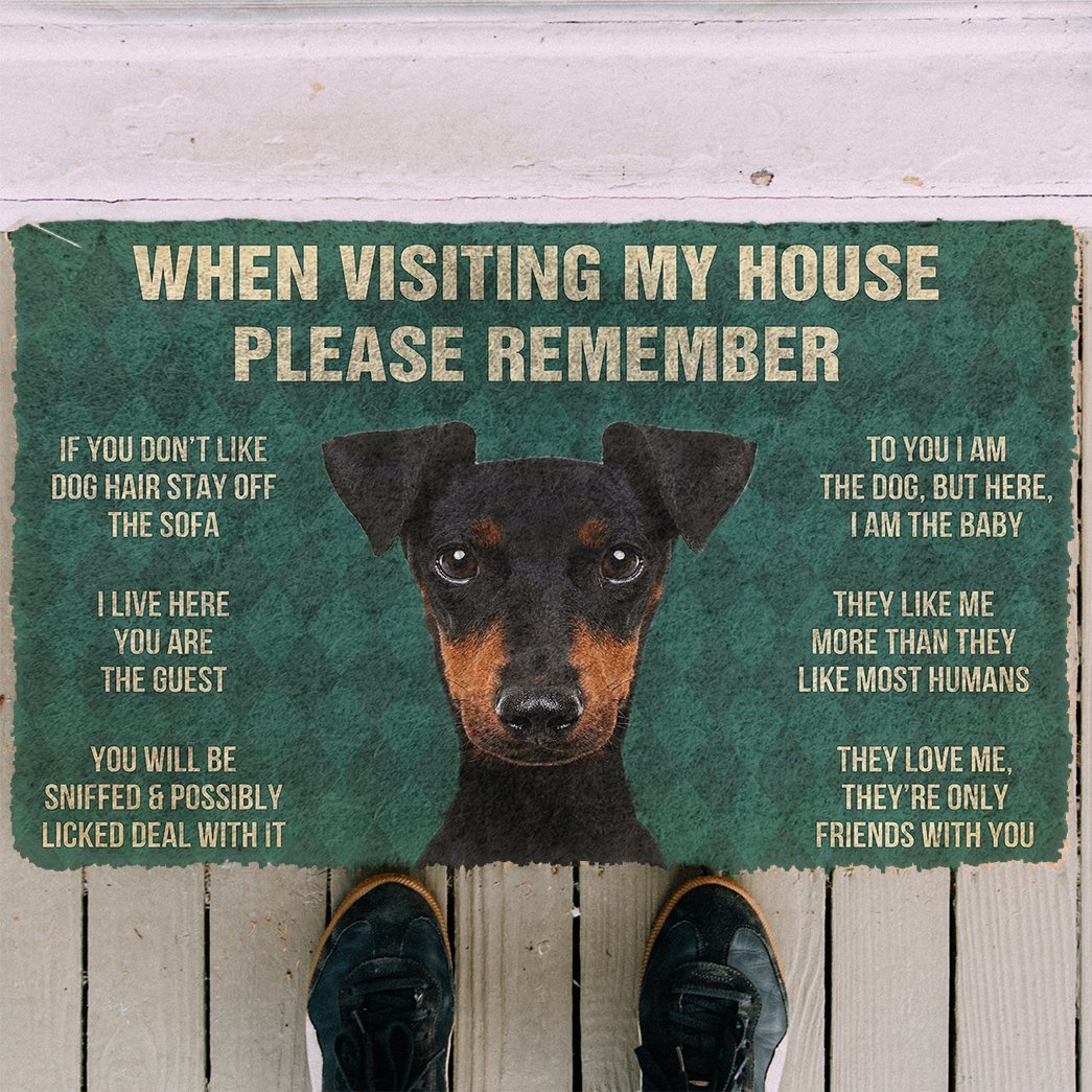 3D Please Remember Manchester Terrier Dogs House Rules Doormat