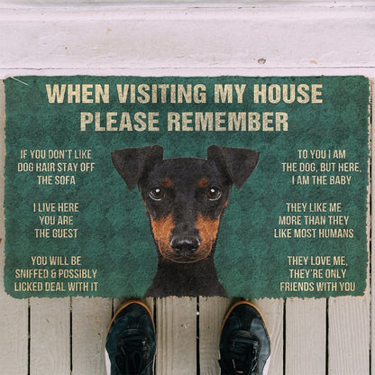 3D Please Remember Manchester Terrier Dogs House Rules Doormat