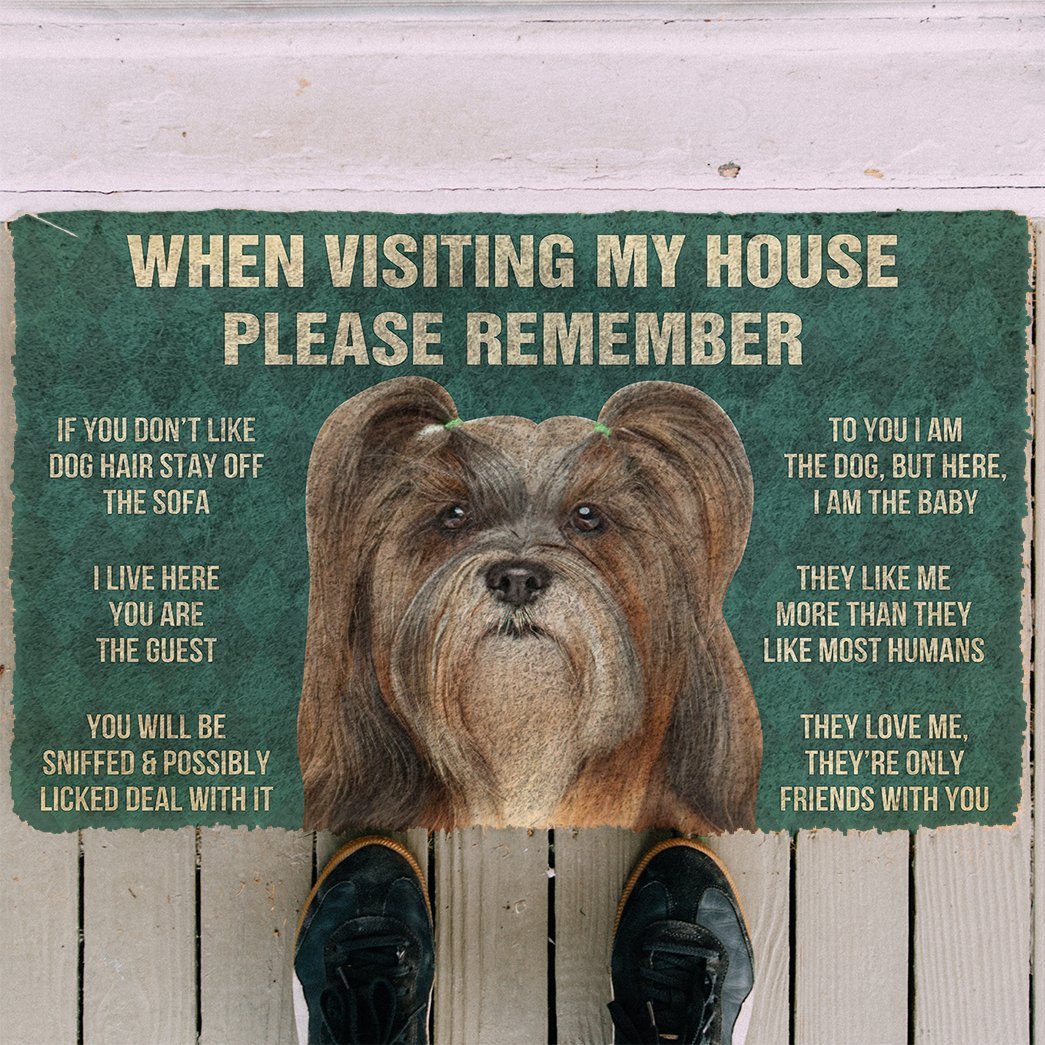 3D Please Remember Lhasa Apso Dogs House Rules Doormat