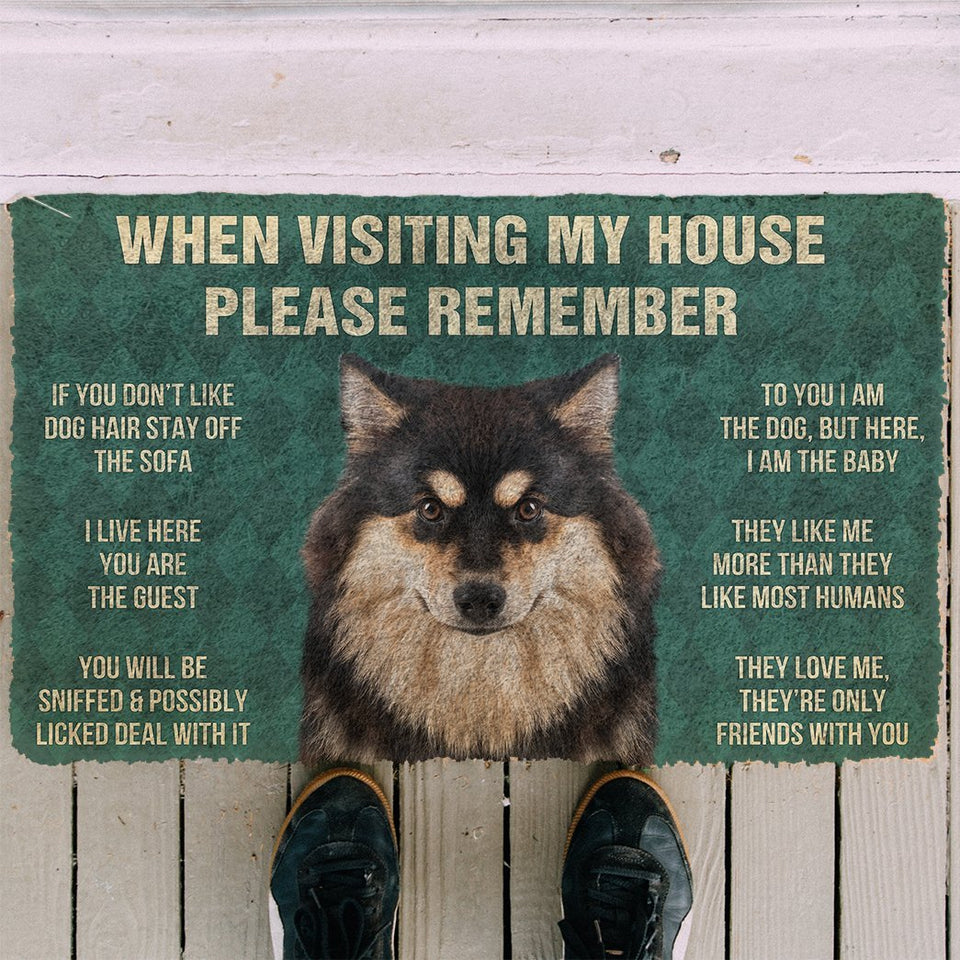 3D Please Remember Finnish Lapphund Dogs House Rules Doormat
