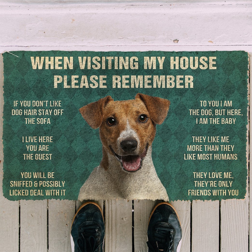 3D Please Remember Jack Russell Terrier House Rules Custom Doormat