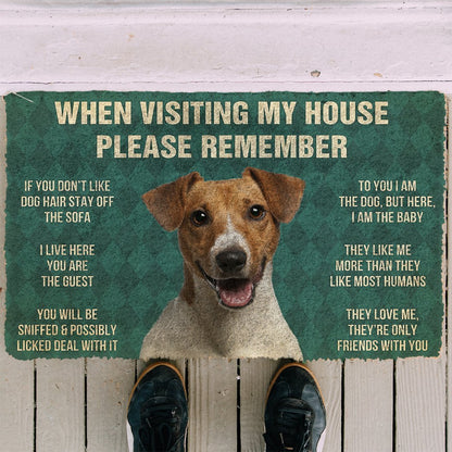3D Please Remember Jack Russell Terrier House Rules Custom Doormat