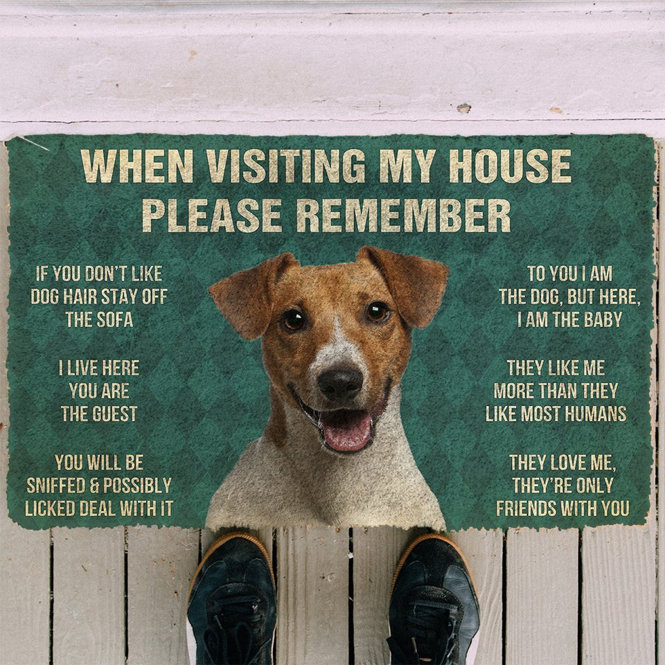 3D Please Remember Jack Russell Terrier House Rules Custom Doormat