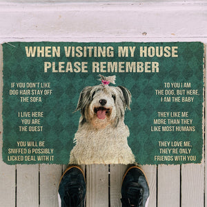 3D Please Remember Old English Sheepdog House Rules Custom Doormat