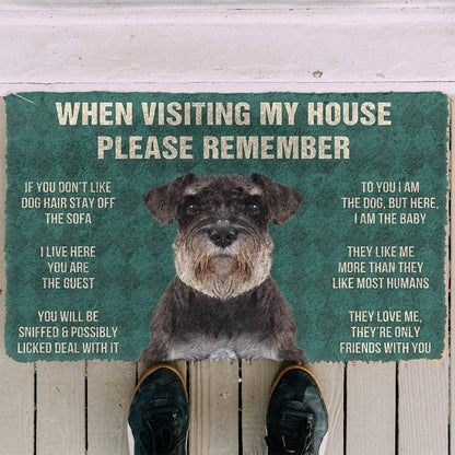 3D Please Remember Standard Schnauzer Dogs House Rules Doormat