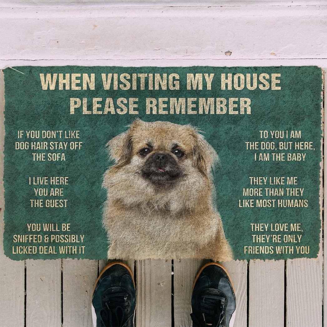 3D Please Remember Tibetan Spaniel Dogs House Rules Doormat