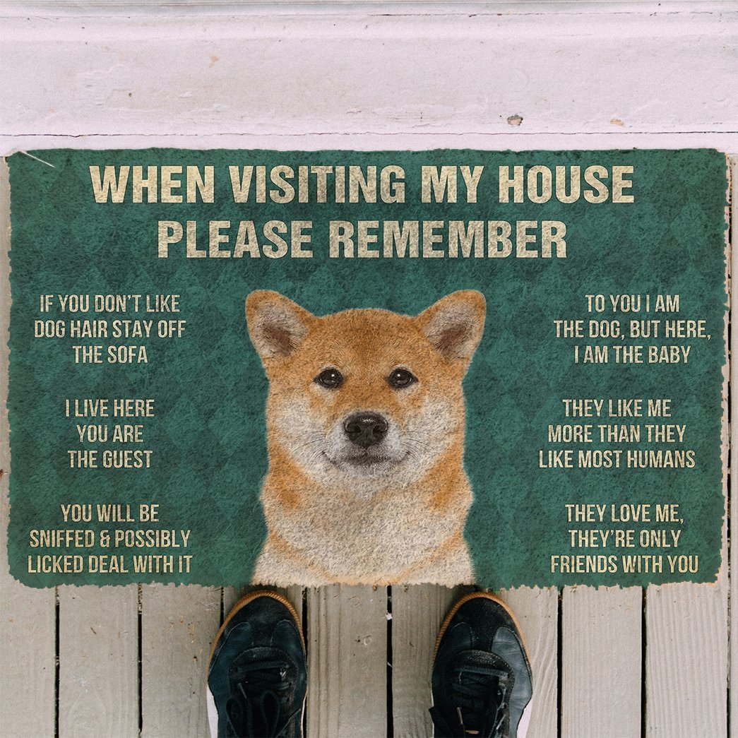 3D Please Remember Hokkaido Dogs House Rules Doormat