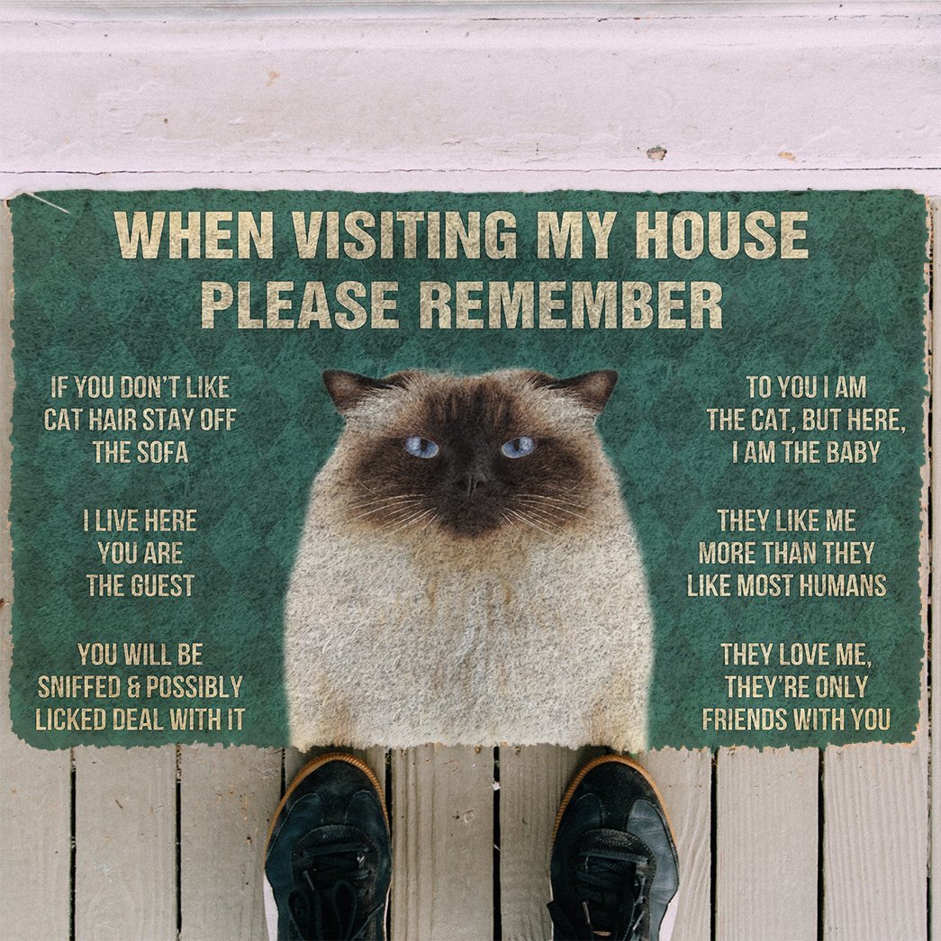 3D Please Remember Himalayan Cats House Rules Doormat