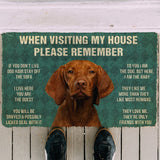 3D Please Remember Vizsla House Rules Custom Doormat